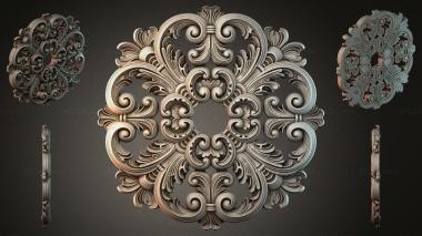 Round decor, rosettes Square vignette with scrolls and palmettes 3d model