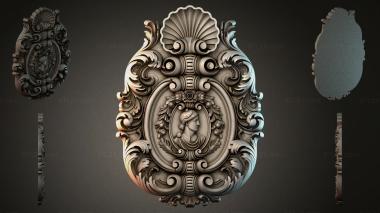 Round decor, rosettes Cartouche with profile and volutes in the Renaissance style 3d model