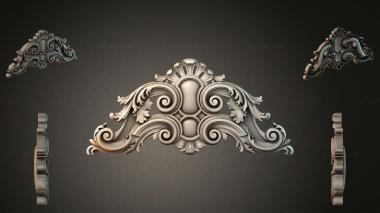 Round decor, rosettes Cartouche with volutes and acanthus 3d model