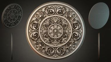 Round decor, rosettes Round rosette with acanthus leaves and spirals 3d model
