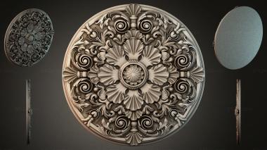 Round decor, rosettes Round rosette with spirals and shells 3d model