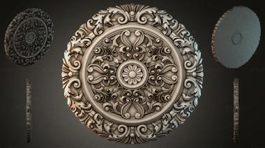 Round decor, rosettes Round rosette with acanthus and spirals 3d model