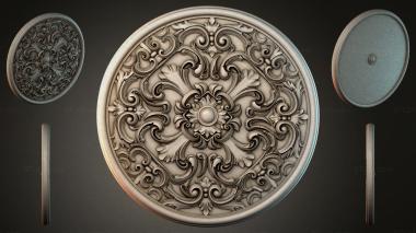 Round decor, rosettes Round ceiling rose with acanthus scrolls 3d model