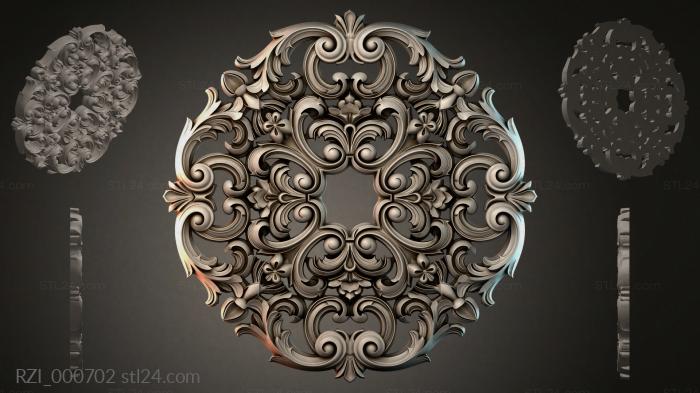 Круглый декор, розетки (RZI_000702) 3D модель для ЧПУ станка