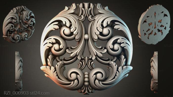Круглый декор, розетки (RZI_000903) 3D модель для ЧПУ станка