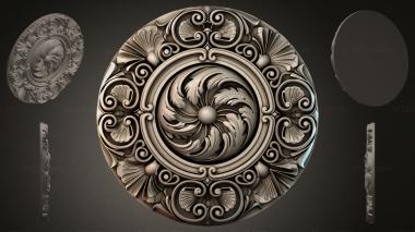 Round decor, rosettes Round rosette with volutes and a central palmette 3d model