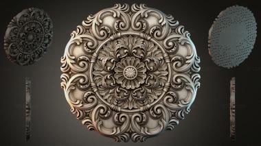 Round decor, rosettes Round panel with acanthus scrolls and a central flower 3d model