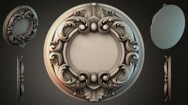 Round decor, rosettes Round rosette with acanthus scrolls and spherical elements 3d model