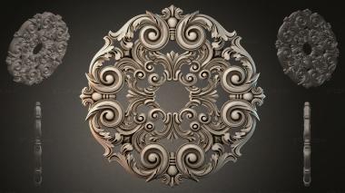 Round decor, rosettes Cartouche with volutes and rosettes 3d model