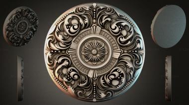 Round decor, rosettes Round rosette with acanthus and central rosette 3d model