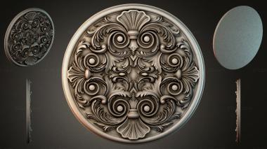 Round decor, rosettes Round rosette with volutes and spiral elements 3d model