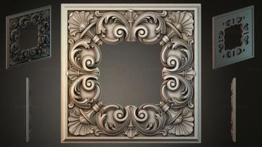 Round decor, rosettes Panel with volutes and sinks in the classical style 3d model