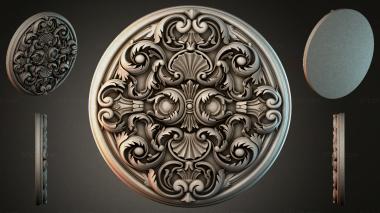 Round decor, rosettes Round medallion with acanthus scrolls and shells 3d model