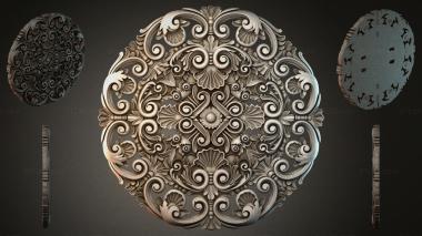 Round decor, rosettes Round rosette with volutes and shells 3d model