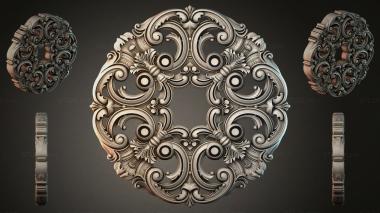 Round decor, rosettes Round rosette with volutes and acanthus 3d model