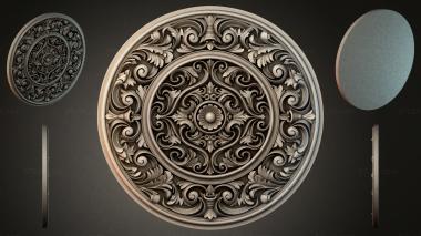 Round decor, rosettes Round ceiling rose with acanthus ornament 3d model