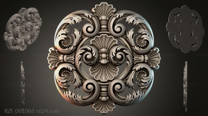 Cartouche with scrolls and shells 3d STL model