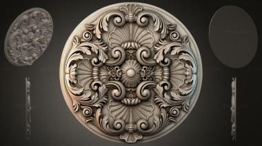 Round decor, rosettes Round rosette with acanthus and volutes 3d model