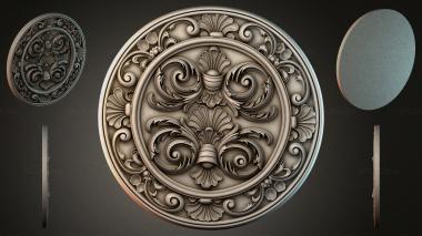 Round decor, rosettes Round rosette with acanthus and volutes 3d model