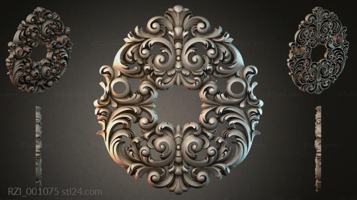 Acanthus scroll carved ornament for a router 3d STL model