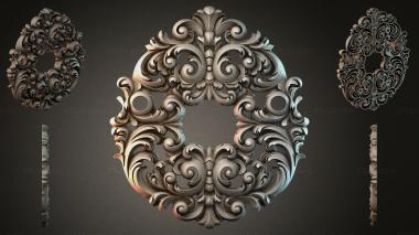 Round decor, rosettes Acanthus scroll carved ornament for a router 3d model