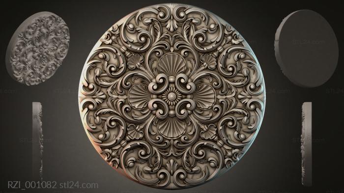 Round panel with volutes and sinks 3d STL model