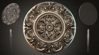 Round decor, rosettes Round rosette with volutes and a sun in the center 3d model