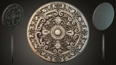 Round decor, rosettes Round rosette with volutes and palmettes 3d model