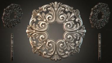 Round decor, rosettes Baroque ceiling rose with acanthus and spirals 3d model