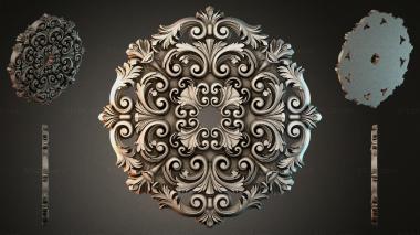 Round decor, rosettes Round vignette with baroque scrolls and leaves 3d model