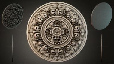 Round decor, rosettes Round rosette with volutes and a floral medallion 3d model