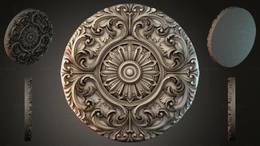 Round decor, rosettes Round rosette with acanthus scrolls and a central palmette 3d model