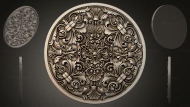 Round decor, rosettes Round rosette with volutes and acanthus 3d model