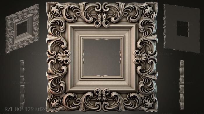 Frame with swirl pattern and double profile 3d STL model