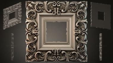 Round decor, rosettes Frame with swirl pattern and double profile 3d model