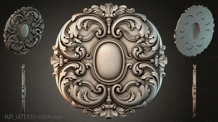 Cartouche with oval medallion and acanthus scrolls 3d STL model