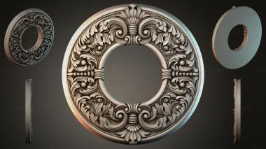 Round decor, rosettes Round rosette with symmetrical acanthus scrolls 3d model