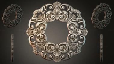 Round decor, rosettes Carved Baroque ornament with volutes and shells 3d model