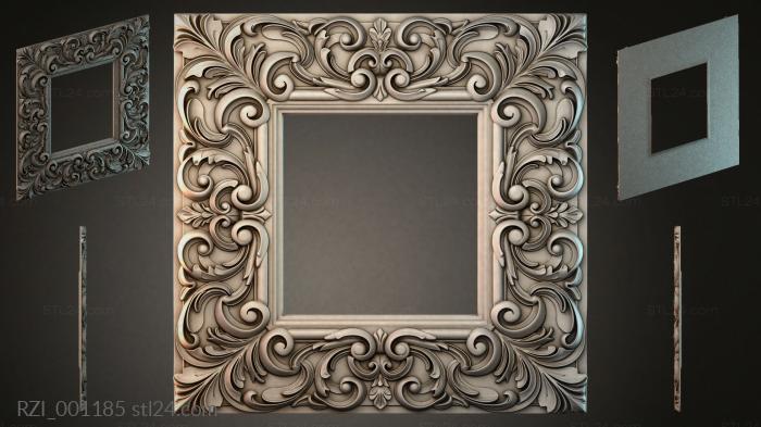 Square frame with volutes and scrolls in the Renaissance style 3d STL model
