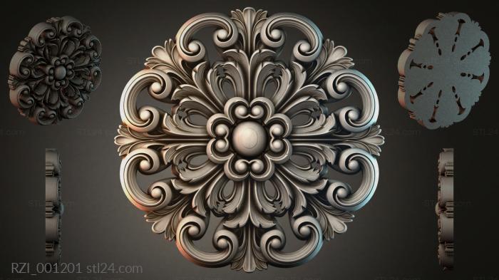 Cartouche with volutes and a central sphere 3d STL model
