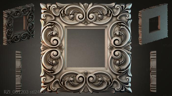 Square molding with volutes and a sink 3d STL model