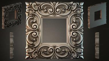 Round decor, rosettes Square molding with volutes and a sink 3d model
