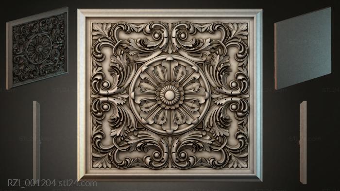 Panel with a classic medallion and acanthus scrolls 3d STL model