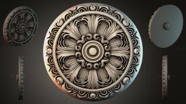 Round decor, rosettes Round rosette with a classic floral pattern 3d model