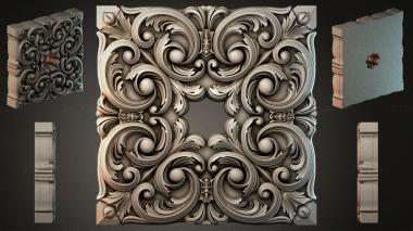 Round decor, rosettes Decorative panel with volutes and spirals 3d model