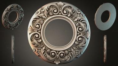 Round decor, rosettes Round rosette with volutes and acanthus leaves 3d model