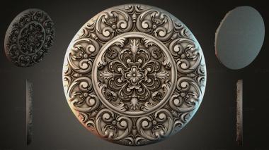 Round decor, rosettes Round rosette with acanthus and volutes 3d model