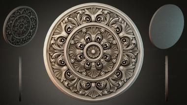 Round decor, rosettes Ceiling rose with multi-layered acanthus and spiral volutes 3d model
