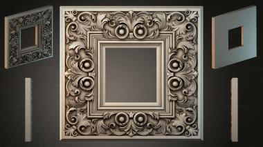 Round decor, rosettes Square frame with acanthus scrolls and spherical elements 3d model