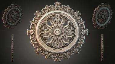 Round decor, rosettes Round rosette with acanthus and palmette 3d model